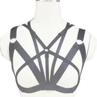 Черная обвязка для тела в стиле Харадзюку, готический бюстгальтер с ремнями, Сексуальное белье для полярного танца, эластичное белье, бесплатная доставка, бюстгальтер с ремнями