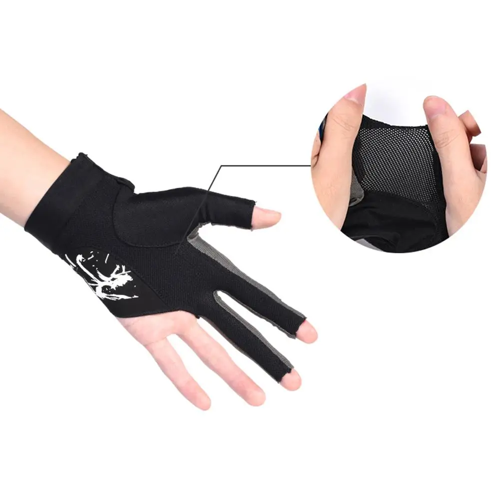 Single Left Hand Billiard Glove Three Finger Snooker Gloves Elastic Billiards Fitness Smooth For Men And Women | Спорт и развлечения