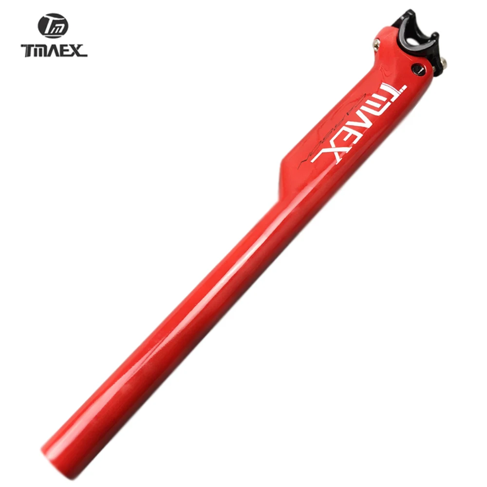 

TMAEX Red Glossy Paint Carbon Seatpost 27.2 Road/MTB Bike Seatposts Seattube Breaking Wind Seat Post 27.2/30.8/31.6*350/400MM