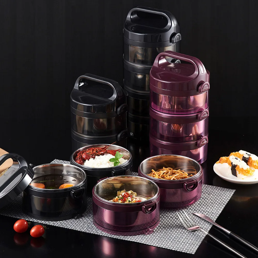 

Multi-layer Heat Preservation Lunch Box Business Thermos Bento Boxes Food Storage Container Stainless Steel School Office