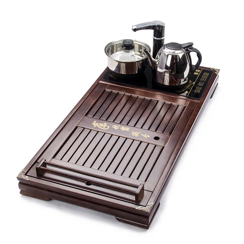 Креативный чайный поднос из твердой древесины дренажный набор для хранения воды