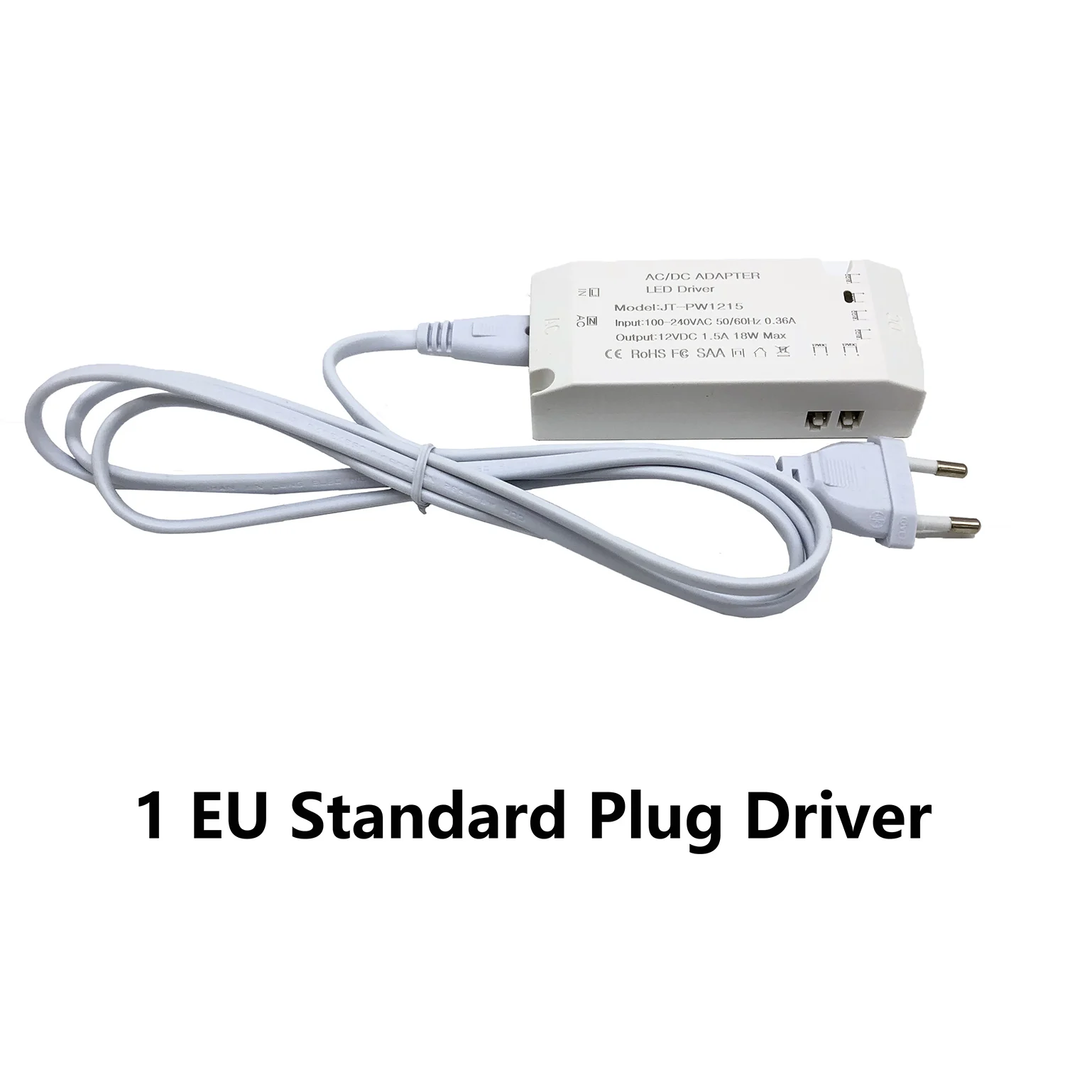 1 EU Standard Plug 6 шт. 12 В 2,5 Вт круглый алюминиевый светодиодный освещение для шкафа Мебель Полка светильник Кухня витрина под шкаф светильник s шайба лампы - Цвет: 1 EU Standard Plug