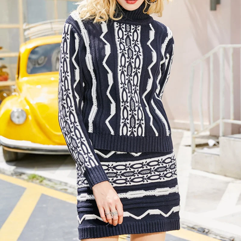 cable knit sweater Contrast twist twisted sleeve + half skirt jacket Z80725 | Женская одежда