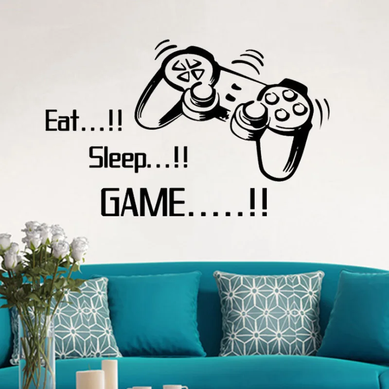Eat Sleep Game виниловые украшения для дома игровой контроллер мальчиков спальни