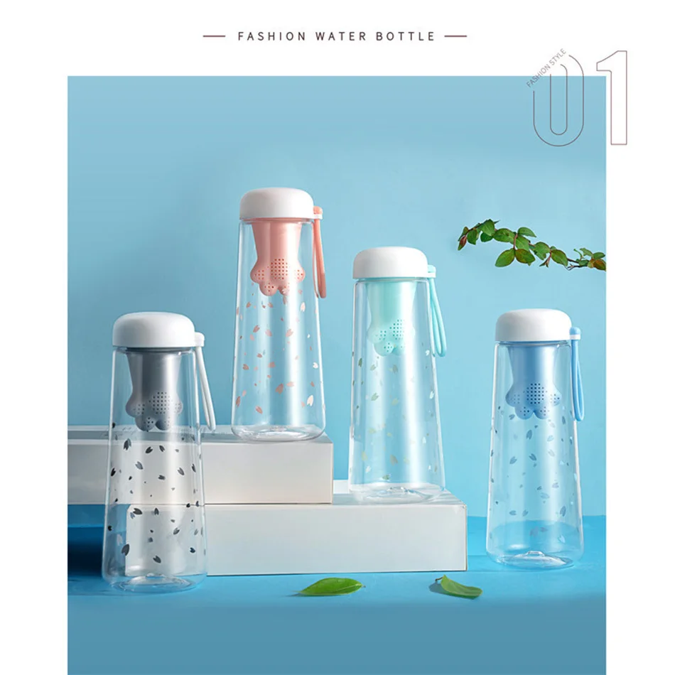 Cute Cat Foot Water Bottles Filter New Designed Summer Outdoor Sports Water Bottle Portable Girls Women Drinking Bottle