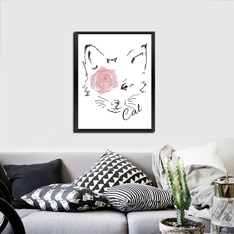 Скандинавские животные Лев медведь панда A4 художественные принты постер