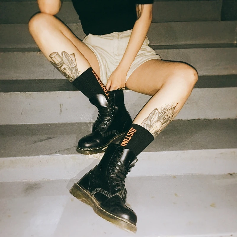 Модные носки для взрослых с надписью Justine Bieber Sox JB Orange Ulzzang Harajuku, уличные заглавные буквы, хип-хоп Sojourner JBiebs Boy