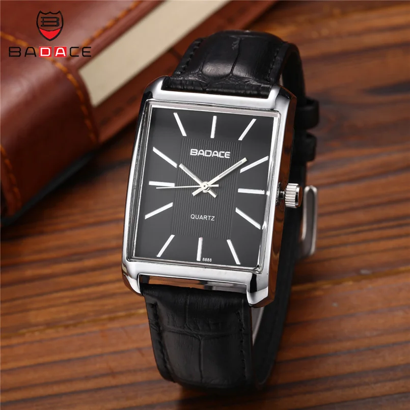 BADACE Luxury Brand Men Quartz Watches Waterproof Leather Strap Wristwatch Mens Classic Watch Gold Male Sport Office Clock 8888