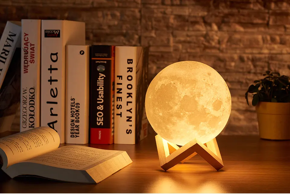 Rambery moon лампа 3d принт ночной Светильник USB Перезаряжаемый светильник s 16 цветов сменный светодиодный креативный лунный светильник в подарок
