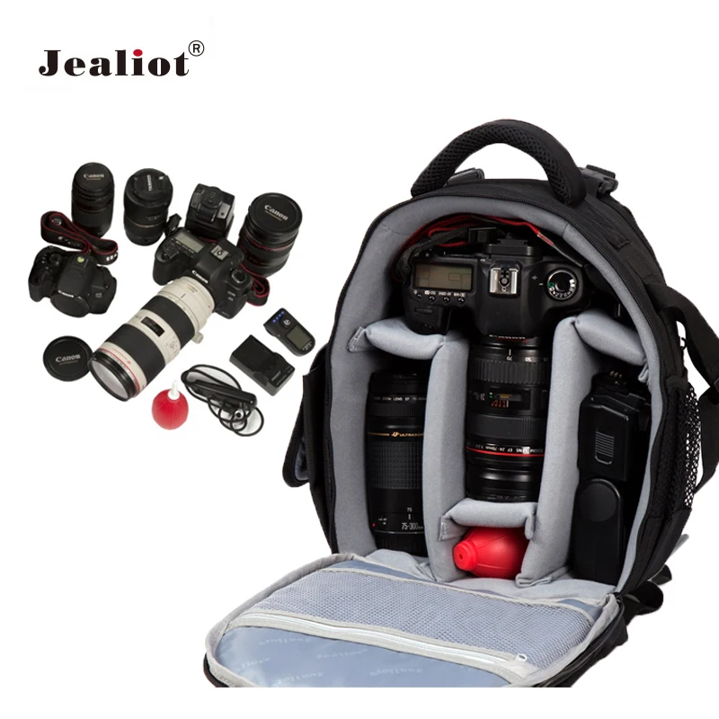 Jealiot Camera Backpack Waterproof Video Digital DSLR Bag Photo Laptop tripod camera case for Canon Nikon iPad SLR Outdoor | Электроника
