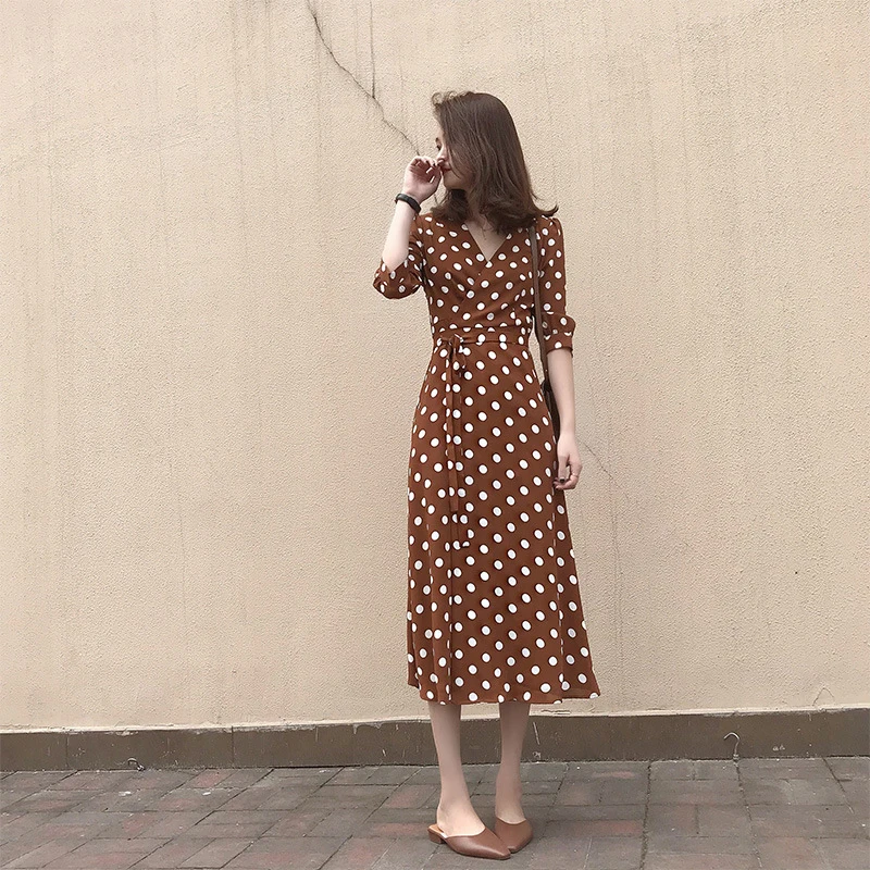 Женское винтажное платье в горошек Heydress элегантное офисное трапеция с высокой