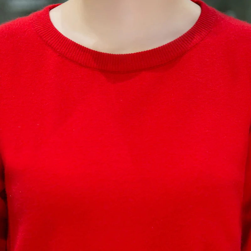 Autumn and winter new Korean Slim short paragraph sweater jacket lace stitching knit shirt Ms. low round neck bottomi | Женская одежда