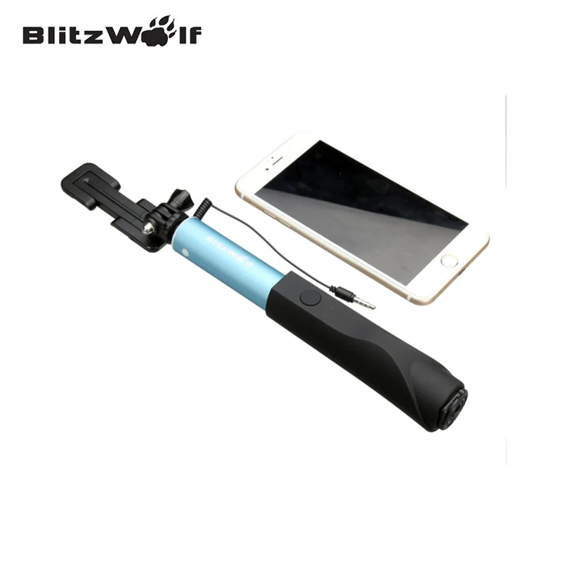 BlitzWolf мини раздвижная селфи-Палка с проводным управлением монопод для iPhone 6 samsung