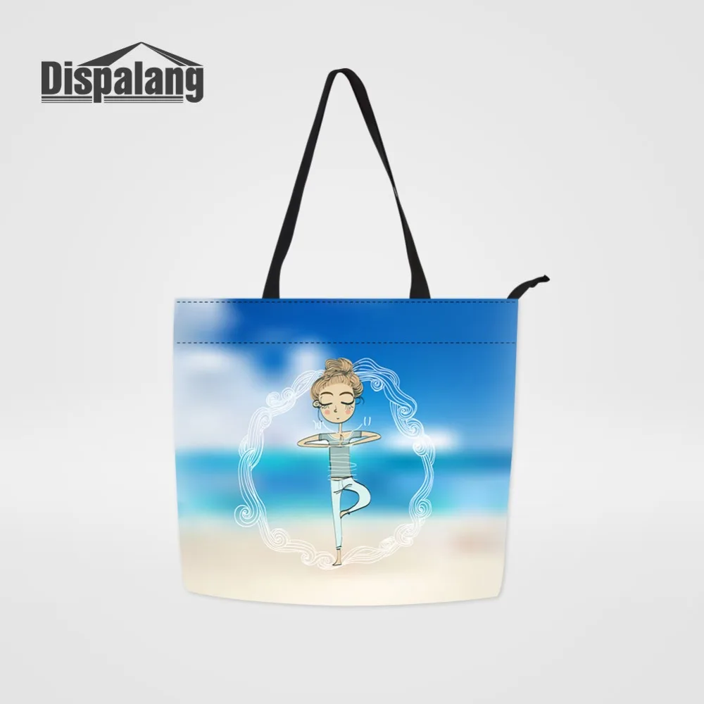 Dispalang мультфильм Йога 3D печать женские сумки-тоут для девочек-подростков