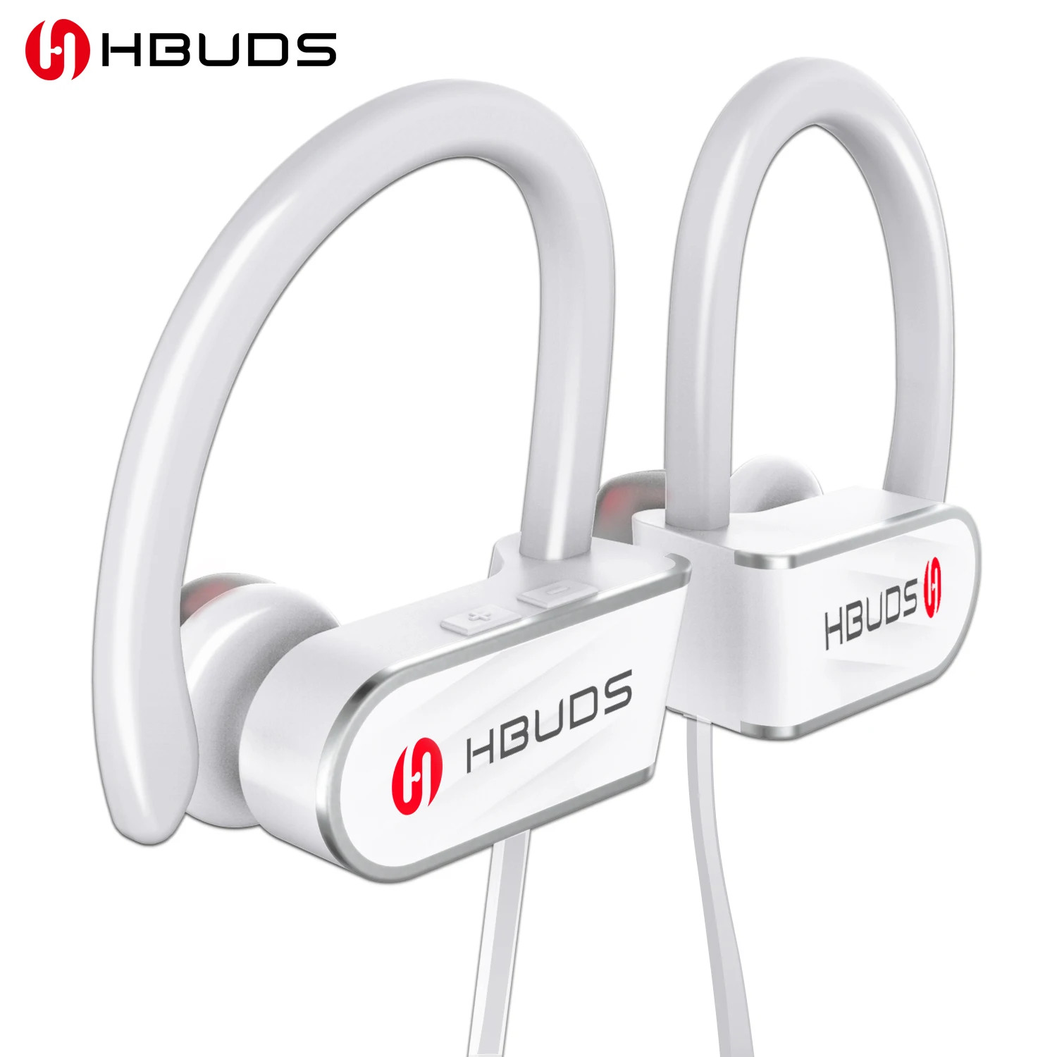 HBUDS Bluetooth наушники IPX7 водонепроницаемая Спортивная беспроводная гарнитура спортивные наушники с микрофоном для iPhone-белый