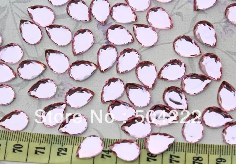 Набор из 300 шт акриловых хрустальных кабошонов светло розового цвета 14 мм для