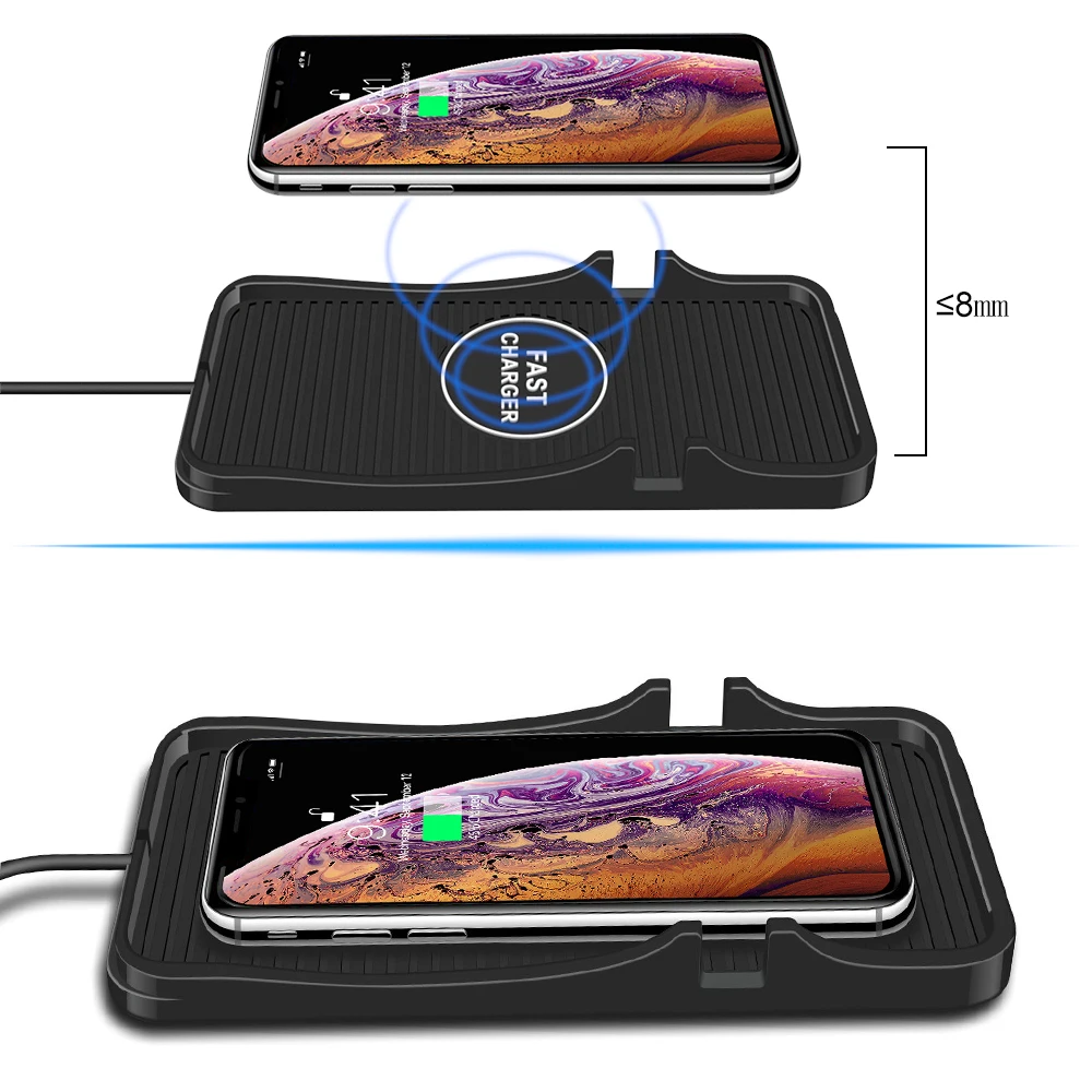 Ascromy беспроводное автомобильное зарядное устройство для iPhone X XS Max XR 8 Plus Samsung S10 S8