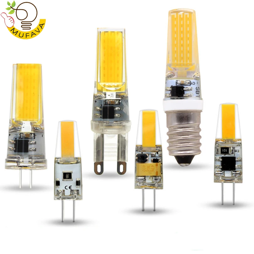 2018 Новый светодиодный светильник G4 G9 E14 AC/DC 12V 220V 3W 6W 9W COB лампочка с регулируемой