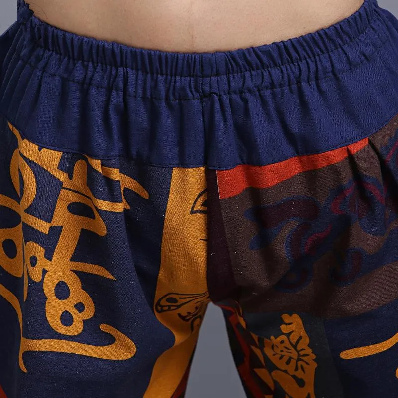 Брюки султанки Aladdin Hmong из хлопка и льна для мужчин женщин мешковатые брюки с