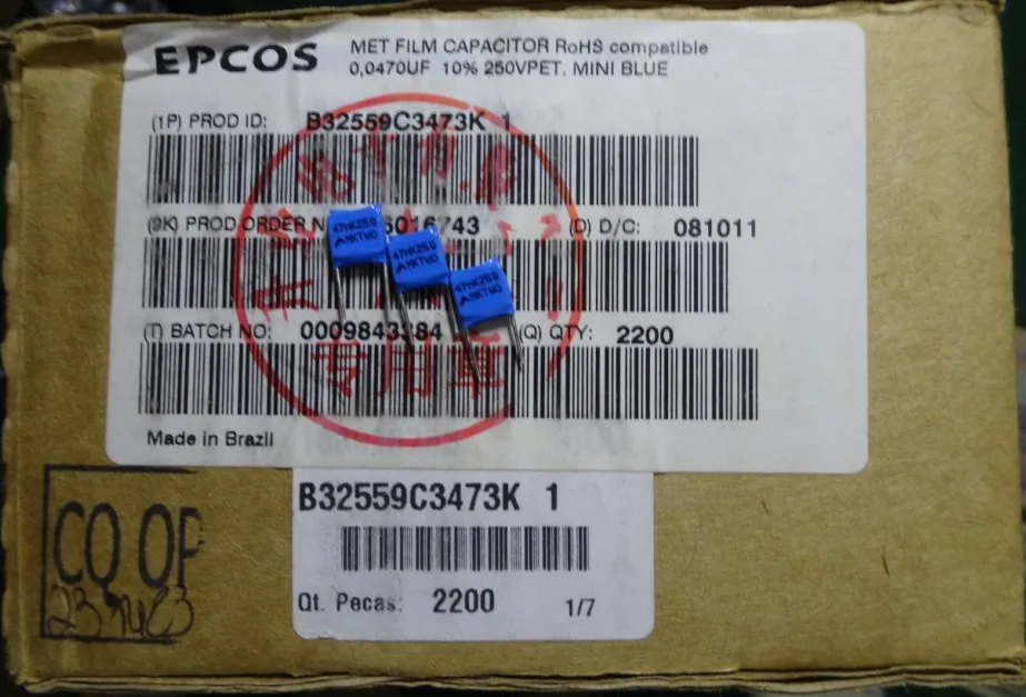 2019 Горячая продажа 20 шт/50 шт B32559C3473K EPCOS 0 047 мкФ/250 v 47nf пленочный конденсатор