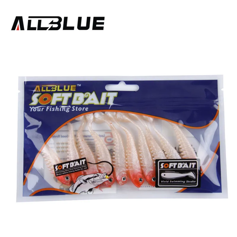 ALLBLUE 10 шт./лот 2 6 г/7 5 см Мягкая приманка для рыбы рыболовная 3D Глаза Мягкие