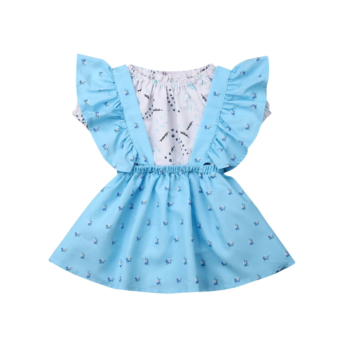 Toddler Kids Baby Girl Outfit Clothes Sets Flowers Print T-shirt Tops+Tutu Bib Dress 2PCS Set | Детская одежда и обувь