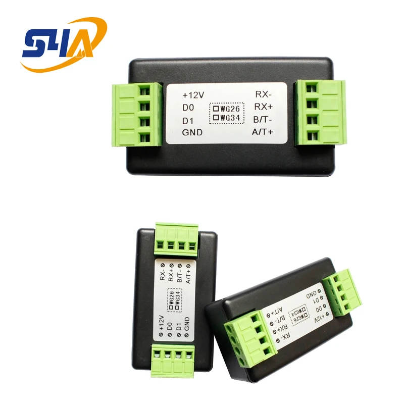 Wiegand WG26/WG34/WG66 для RS422/RS485 конвертер с бинаправленной передачей RS485 к Wiegand конвертер