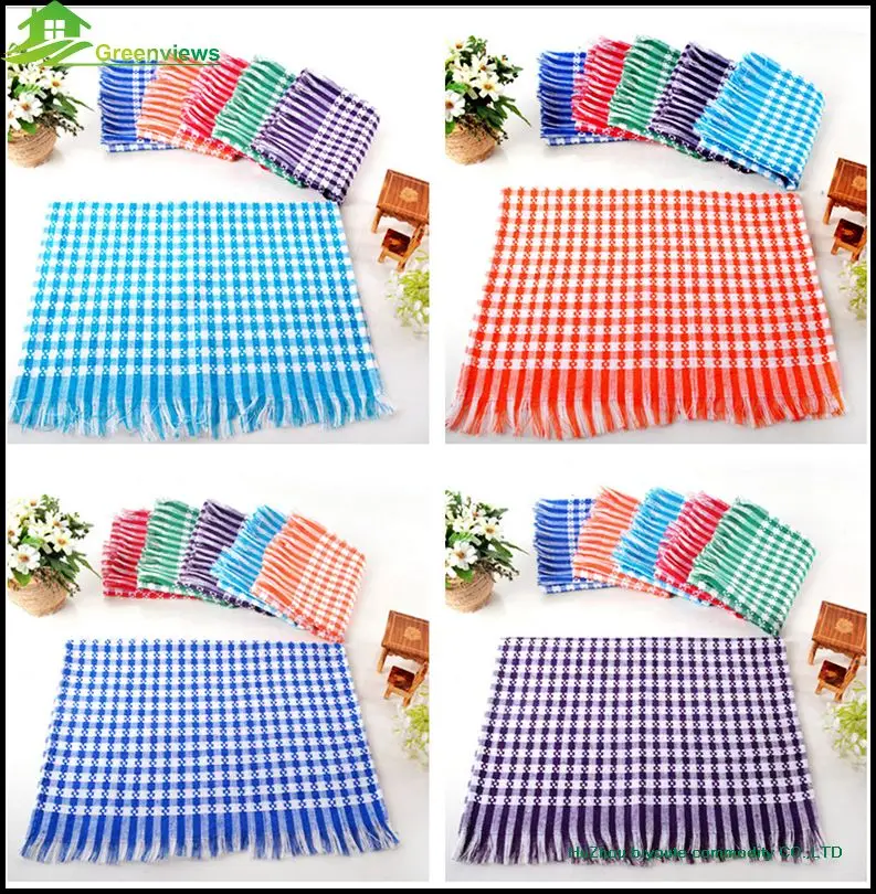 Cotton Grid Gauce Dishtowel Kitchen Towel Dish Cleaning Cloth Tea Printed | Дом и сад