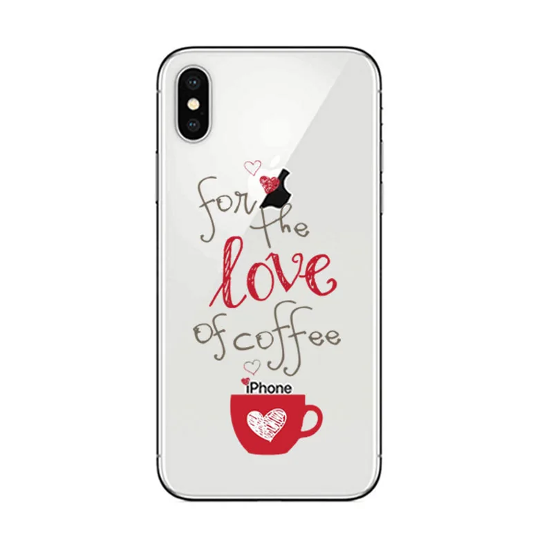 TPU transparent ОК, но сначала кофе Мягкий Силиконовый ТПУ чехол для телефона для apple IPhone X XR XS MAX 6 6s 7 8 PLUS 5 5S SE чехол coque - Цвет: TPU transparent