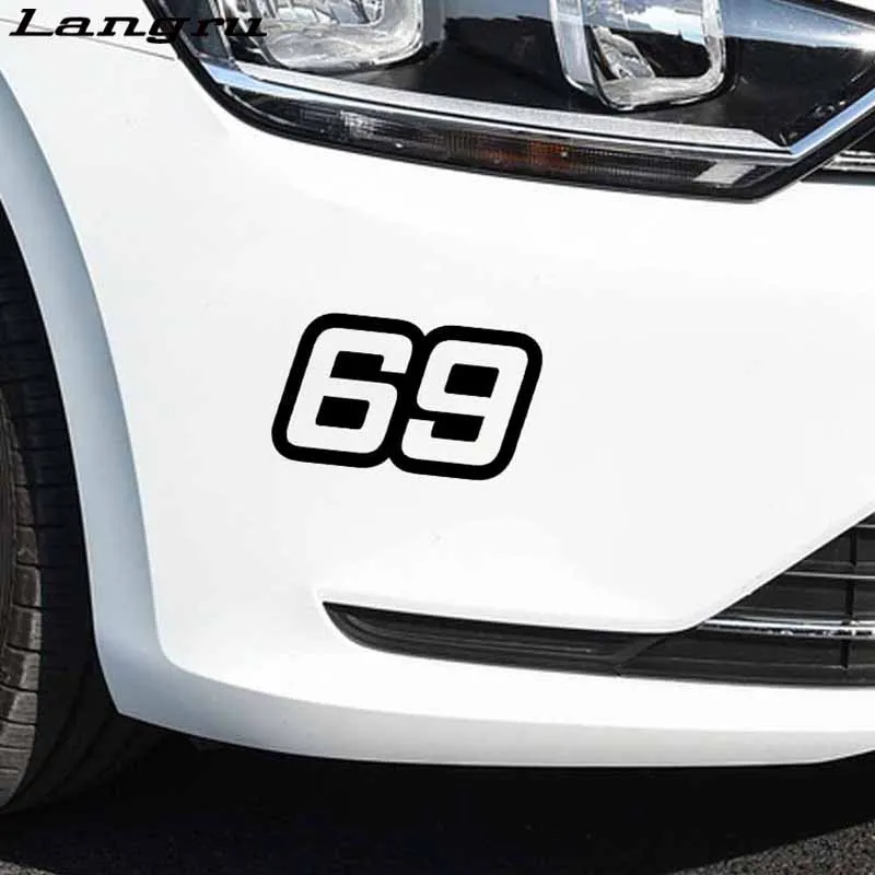 Виниловая наклейка Langru с персонализированным номером 69 стильная Автомобильная