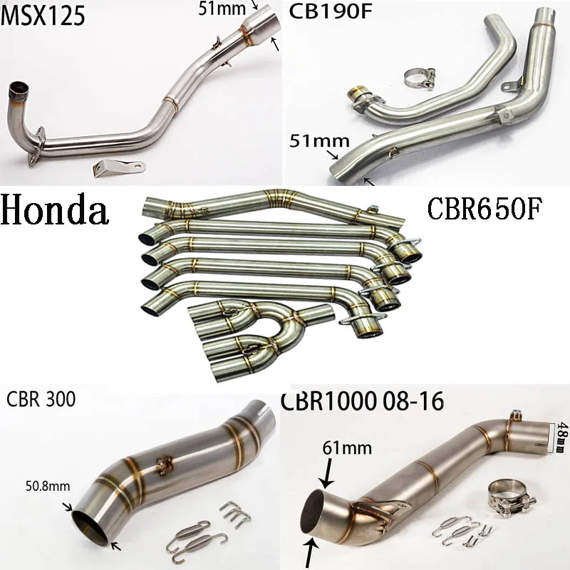 Глушитель для мотоцикла Honda MSX125 CB190F CBR300 CBR650F CBR1000 2008 2016 выхлопная труба средней