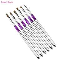 6 pcs removable nail brushes set nail art design drawing paint brush fine nylon hair polish uv gel painting pen