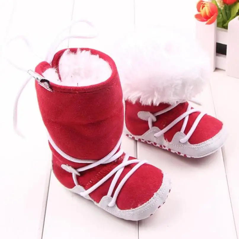 2017 г. милые зимние теплые ботинки для маленьких мальчиков и девочек мягкие