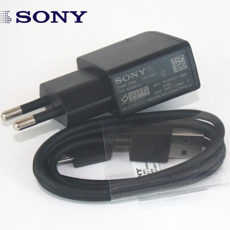 Оригинальное зарядное устройство Sony EP800 EU + EC803 USB кабель для Xperia Z X XA Z2 Z3 X10|wall charger|eu