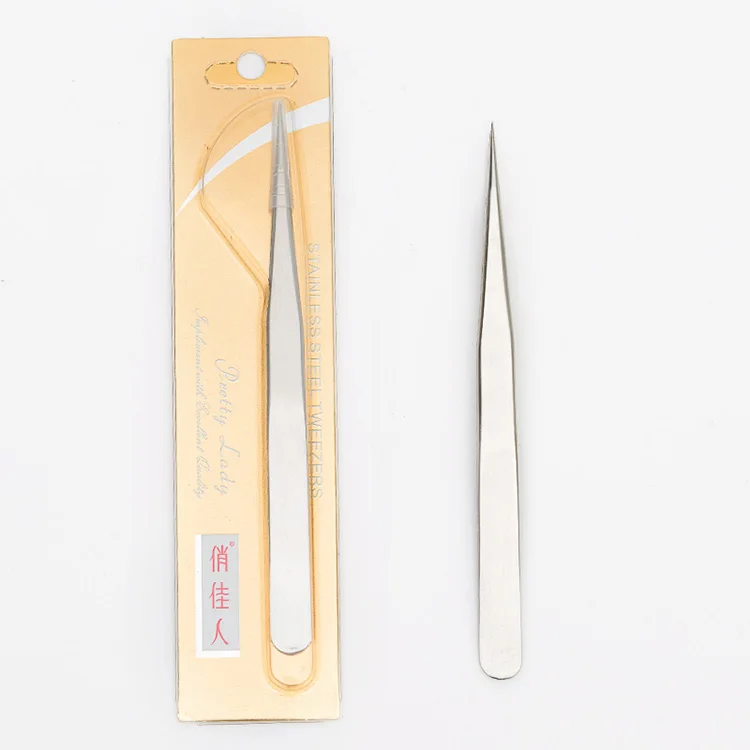 

1pcs New Stainless Steel Industrial Anti-static Tweezers watchmaker Repair Tools Eyebrow Tweezer Eyelash tweezer