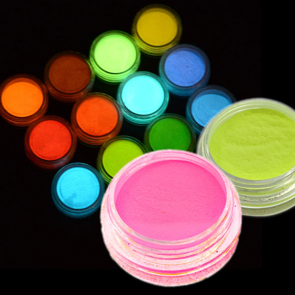 1 г/кор. украшения для дизайна ногтей флуоресцентный сверкающий блеск роста 12