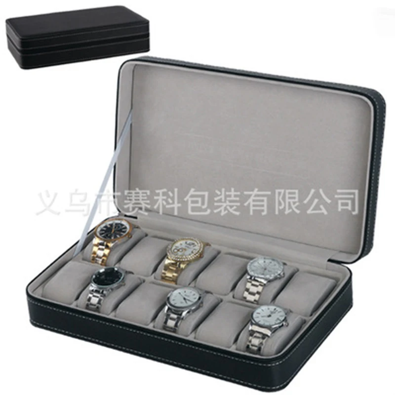 Оптовая продажа 12-битная сумка на молнии коробка для часов хранения и коллекций 12