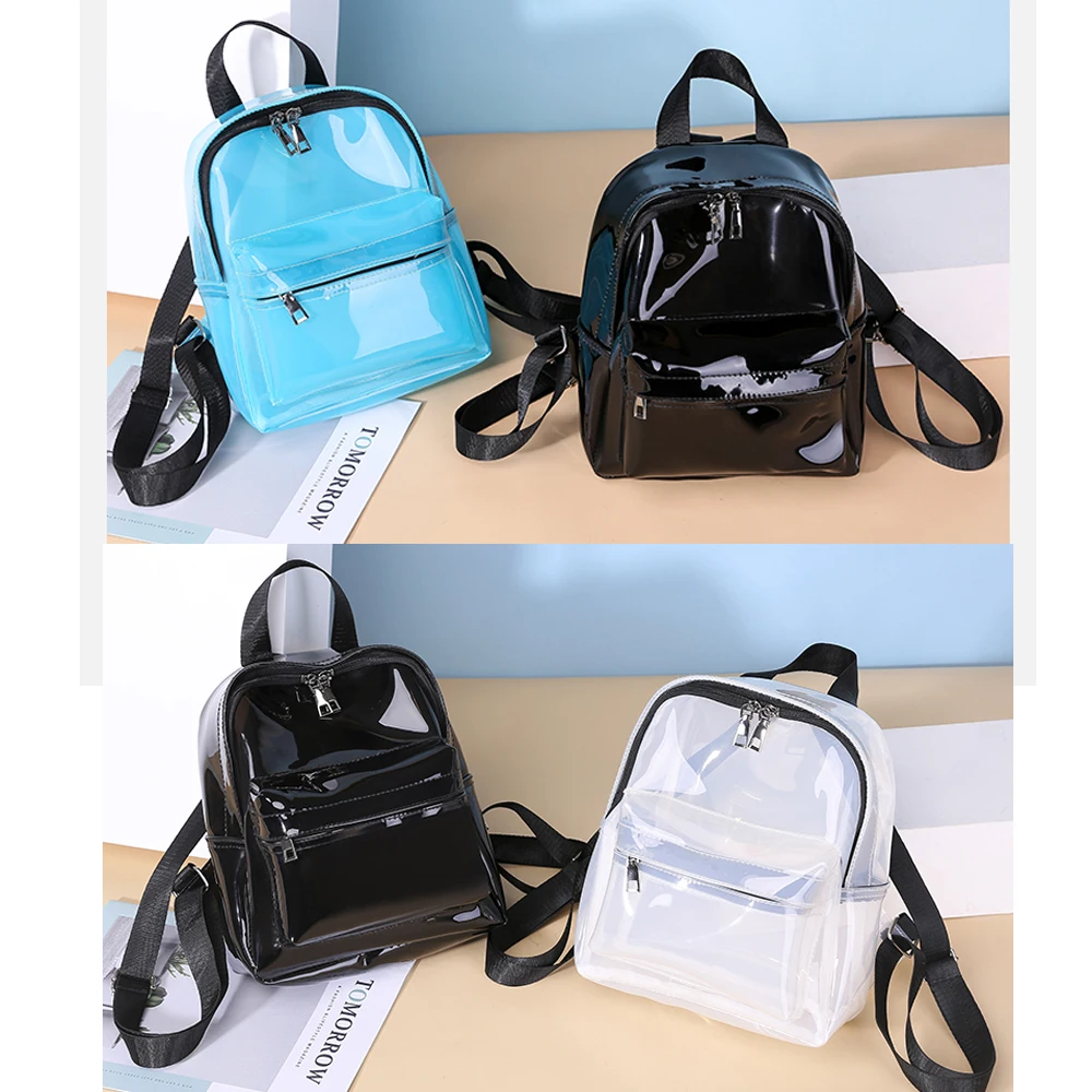 

Fashion Clear Transparent PVC See Through Mini Backpack Cute School Book Bag