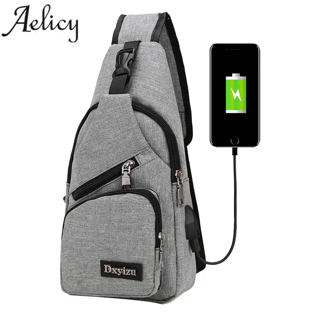 Aelicy рюкзак с защитой от кражи унисекс USB повседневный из парусины через плечо
