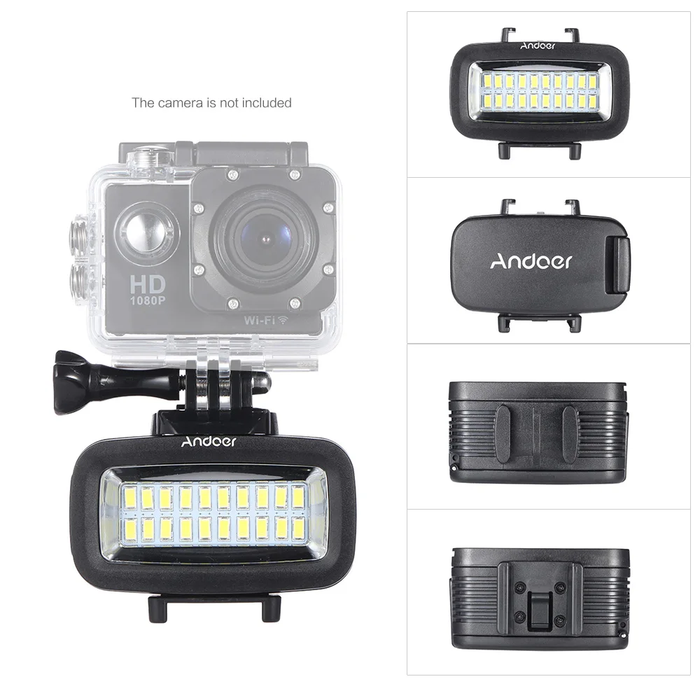Andoer High Power 700LM Diving Video Fill-in Light LED Lighting Lamp with Diffuser for GoPro SJCAM Xiaomi Yi Action Camera | Электроника