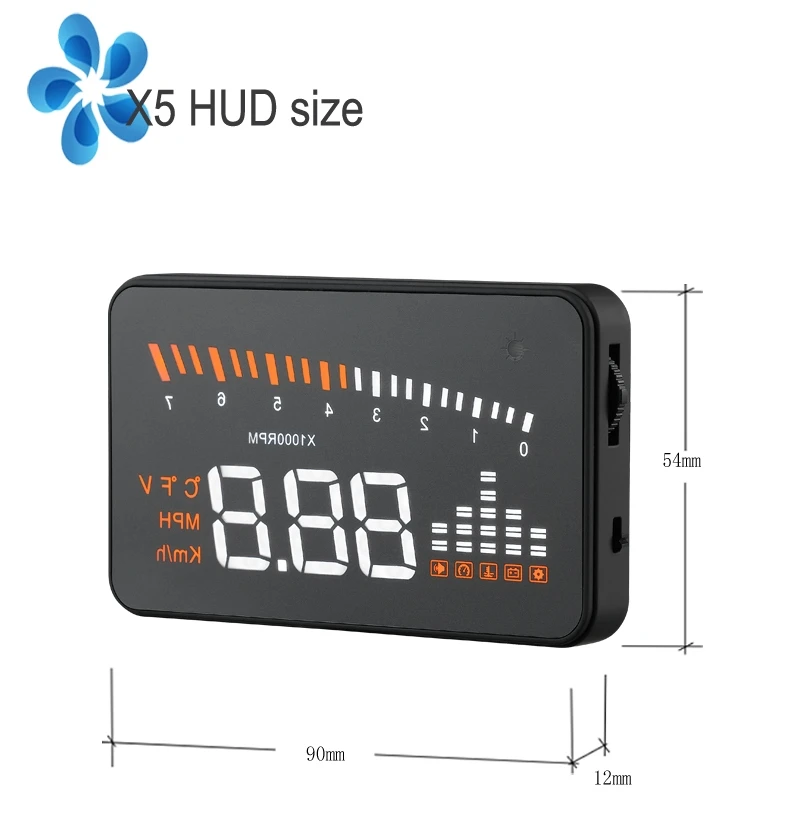 Автомобильный дисплей на лобовое стекло X5 OBD2 3 дюйма спидометр температуры воды