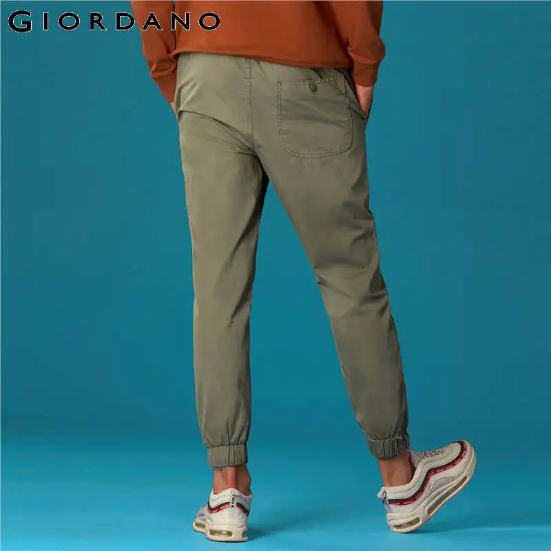 Giordano мужские повседневные брюки с резинкой на талии и в районе щиколоток из