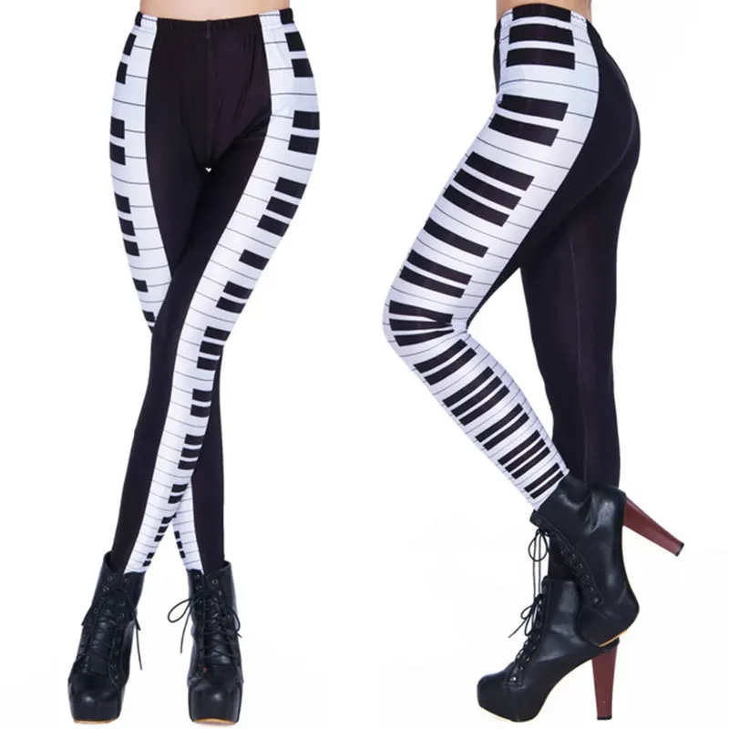 Черные белые женские леггинсы Леггинсы сексуальные с принтом DDK030221|white women
