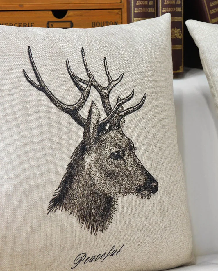 Северный олень Олень Лось Подушка под голову крышка стола льняные скандинавский