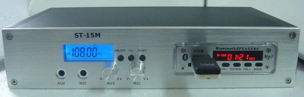 Новинка 1 5 Вт/15 Вт PLL стерео FM-трансмиттер 87 ~ 108 МГц хост + небольшая антенна пульт