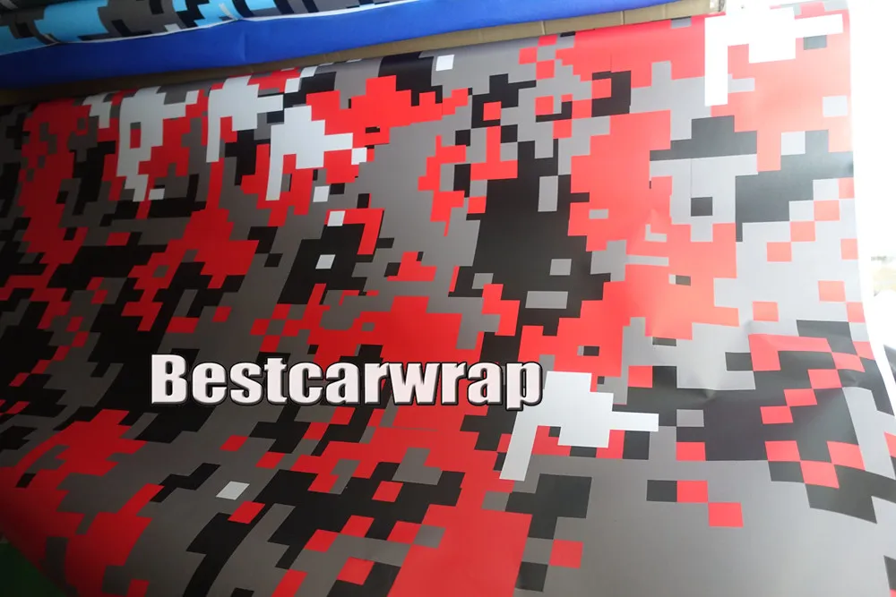 Красный цифровой печатью тигра Camo Виниловая пленка для оклеивания автомобилей