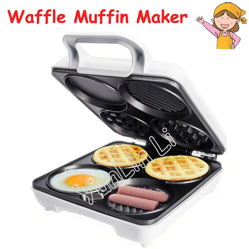 Multi-Functional Waffle Maker Three-in-one breakfast Machine Four-Hole Muffin Egg Frying Pan Pancake SW-289HW | Бытовая техника