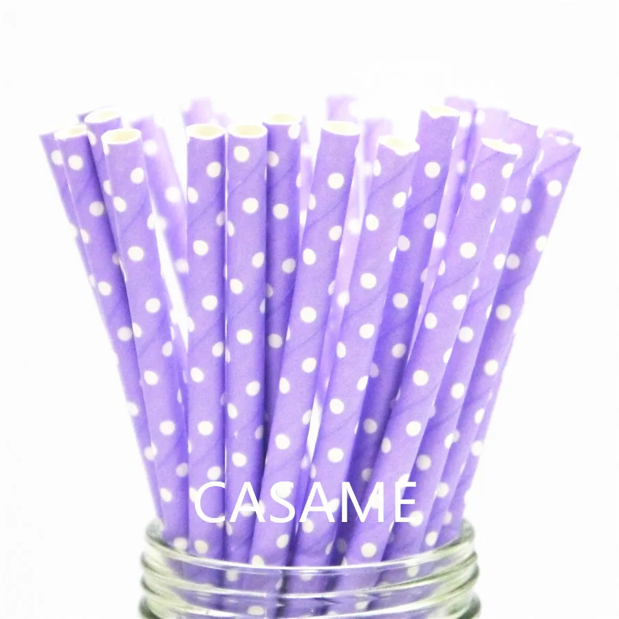 purple dot 25 шт бумажные соломенные полосы вечерние красочное питье бумажные соломинки Свадебные украшения день рождения помолвки предметы для вечеринки, сувениры - Цвет: purple dot