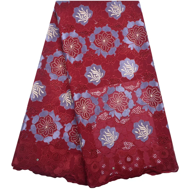 

Hot Sale Cotton Lace Fabric 5 Yards Swiss Voile Lace In Switzerland With Stones Top Quality Swiss Voile Laces Switzerland 1283