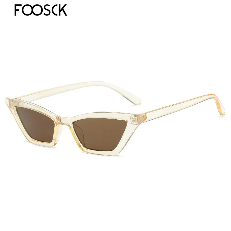 C5Brown FOOSCK, сексуальные женские квадратные солнцезащитные очки, женские, брендовые, дизайнерские,, солнцезащитные очки, винтажные очки, UV400 - Цвет линз: C5Brown